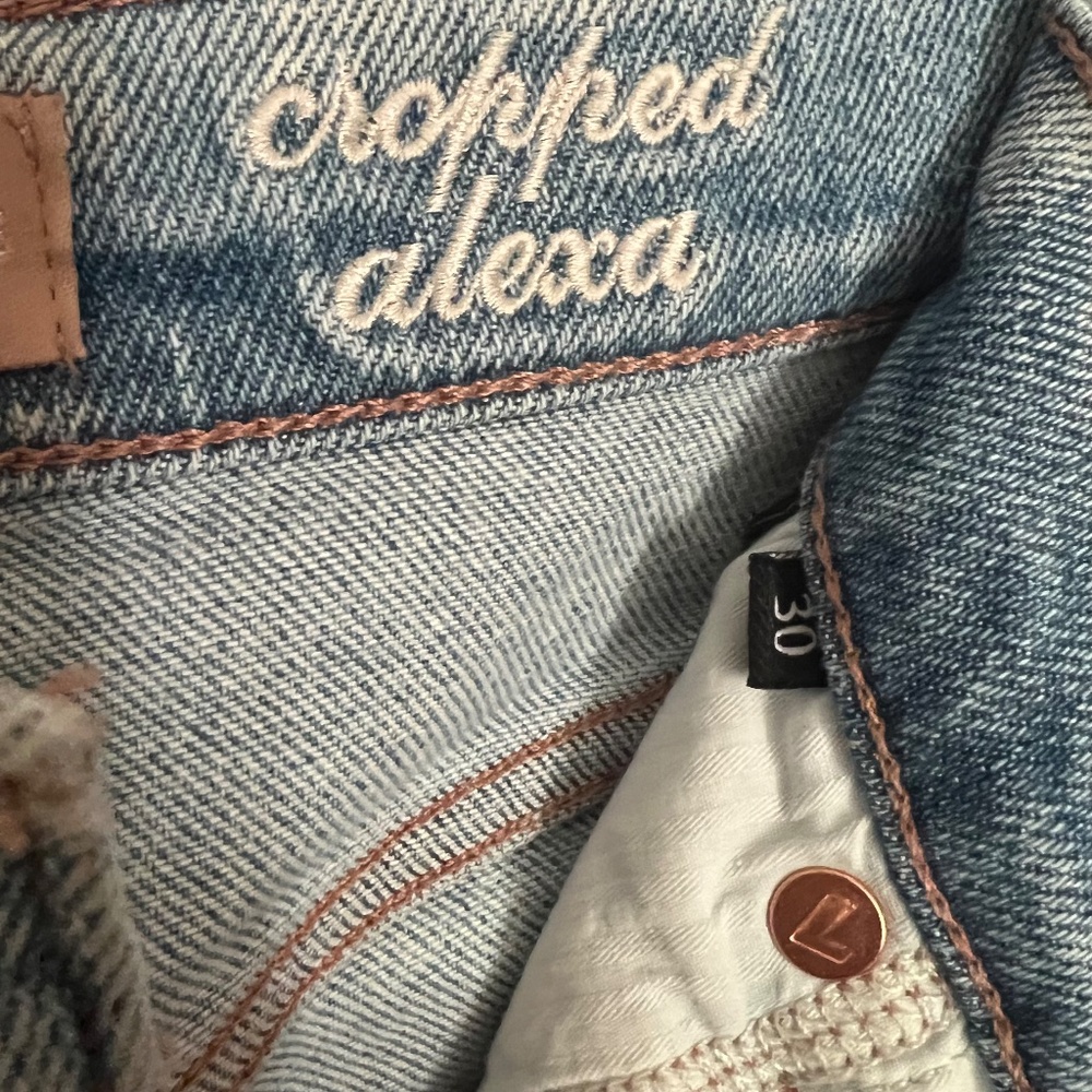 7 For All Mankind Luxe Vintage Cropped Alexa Lightwash Jeans 30 - Picture 4 of 5